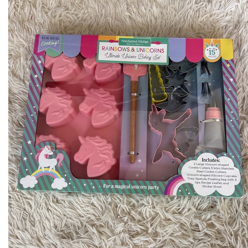 Handstand Kitchen Rainbows Unicorns Ultimate‎ Baking Set Kids 15 Pieces